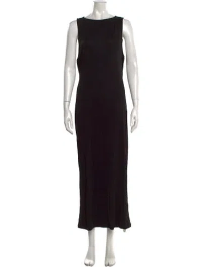 Pre-owned Frame Bateau Neckline Long Dress W/ Tags In Black