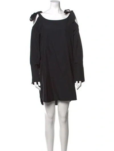 Pre-owned Frame Bateau Neckline Mini Dress In Black