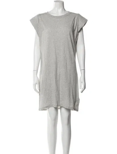Pre-owned Frame Bateau Neckline Mini Dress In Gray
