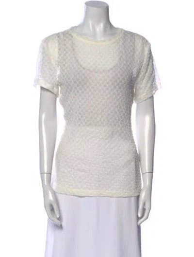 Pre-owned Frame Bateau Neckline Short Sleeve T-shirt In Neutral