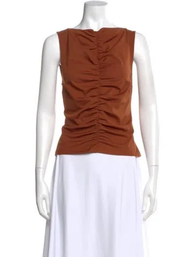 Pre-owned Frame Bateau Neckline Sleeveless Top In Multi