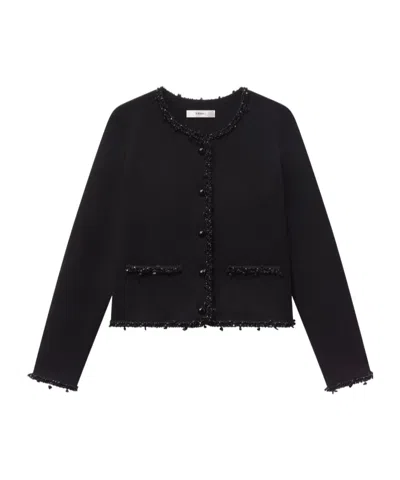 FRAME BEADED TRIM JACKET