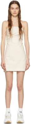 Frame Tie-back Cotton-blend Mini Dress In Flax