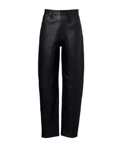 Frame Belt Loop Casual Pants In Black