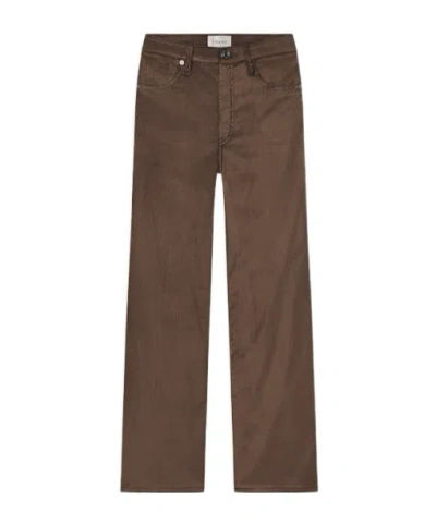 Frame Belt-loop Casual Pants In Brown