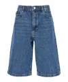 Frame Belt-loop Denim Shorts In Blue