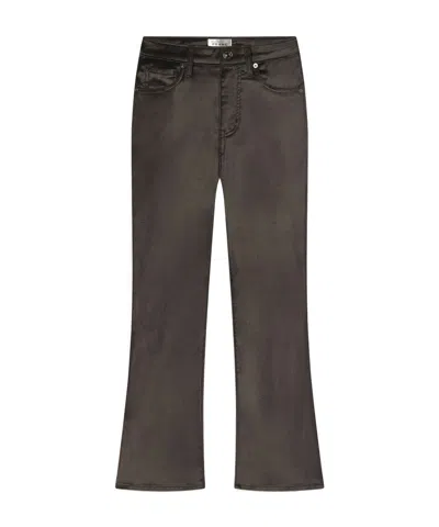 Frame Le Crop Mini Boot Velvet Bootcut Jeans In Gray