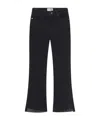 Frame Le Crop Mini Boot Stagger Raw Hem Crop Bootcut Jeans In Black
