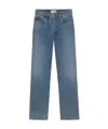 Frame Cropped High-rise Bootcut Jeans In Blue