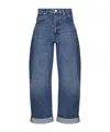 Frame Womens Caramia Low Slung Barrel Straight-leg High-rise Recycled-denim Jeans In Blue
