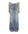Frame Wide-leg Jeans 1978 Light Blue Denim In Gray