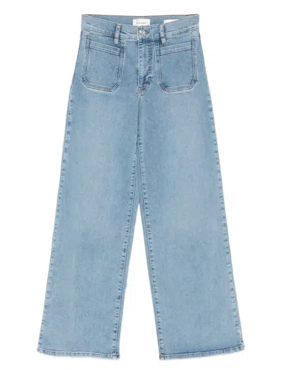 Frame Le Slim Palazzo Modernist Pocket Jeans In Iberia