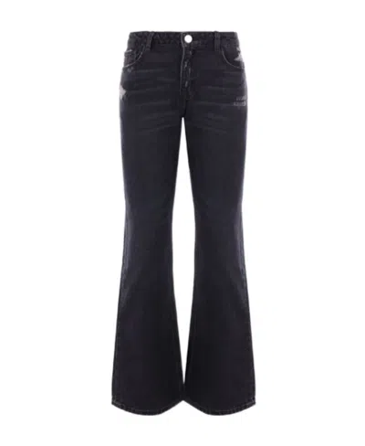 Frame Belt Ring Denim Trousers In Black