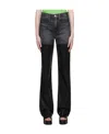 Frame Belt Ring Gradual Change Jeans In Black