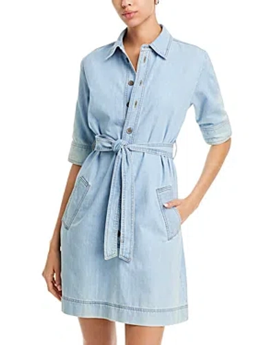 Frame Tie Belt Denim Shirtdress In Calabria