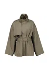 Frame Belted Jacket In Green