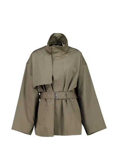 Frame Belted Jacket In Green