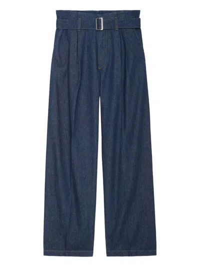Frame High-waisted Belted Denim Trousers
