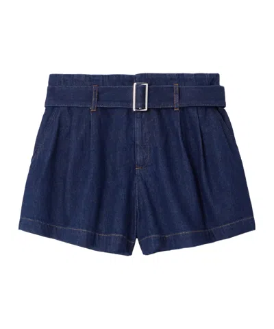 Frame The Paperbag Belted Denim Shorts In Rinse