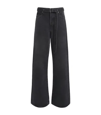Frame Belted The Loose Jeans In Gray