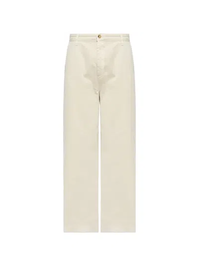 Frame Belt-loop Straight-leg Chino Trousers In Neutral