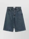 Frame Bermuda Shorts Regenerated Denim Belt Loops In Blue