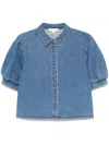 Frame The Billow Short Sleeve Shirt In Blue