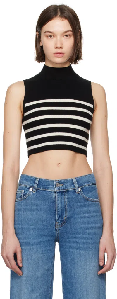 FRAME BLACK CROPPED CASHMERE MOCKNECK SWEATER