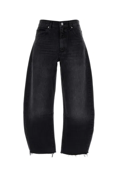 FRAME BLACK DENIM THE BUBBLE CROP JEANS