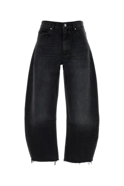 FRAME FRAME BLACK DENIM THE BUBBLE CROP JEANS