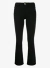 Frame Suede Le Crop Mini Boot Trousers In Film Noir