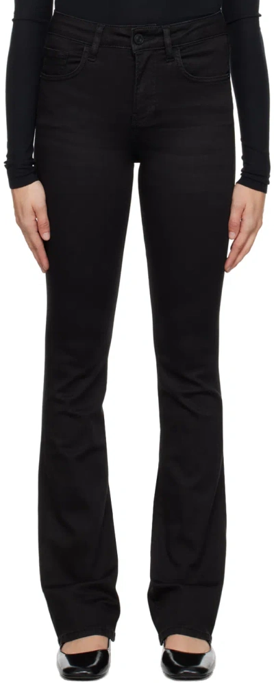Frame Black 'le Mini Boot' Jeans In Blackfinn