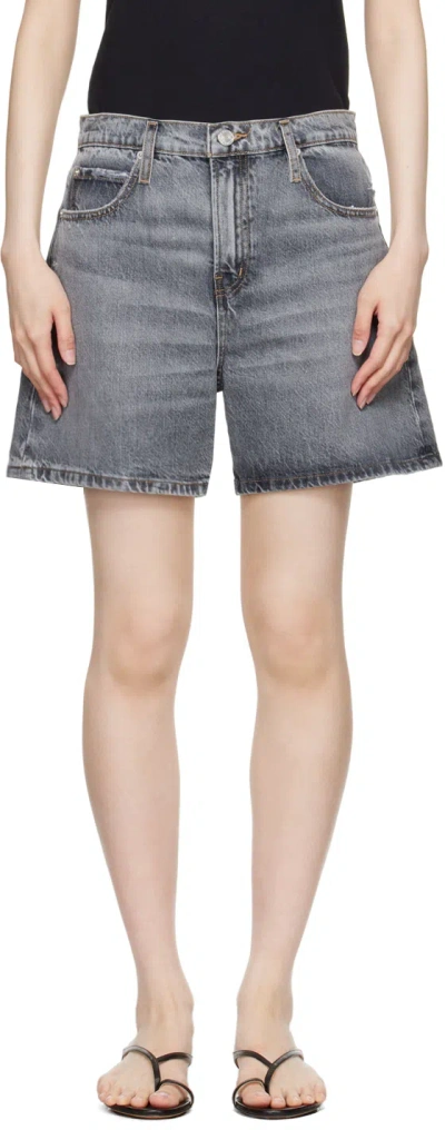 Frame Black 'the Easy' Denim Shorts In Washed Black