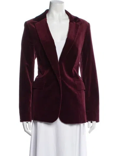 Pre-owned Frame Blazer In Burgundy