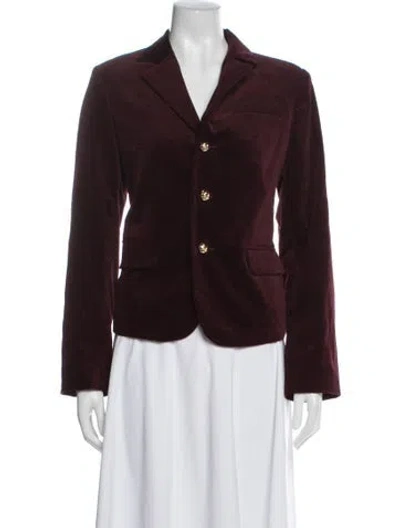 Pre-owned Frame Blazer In Burgundy
