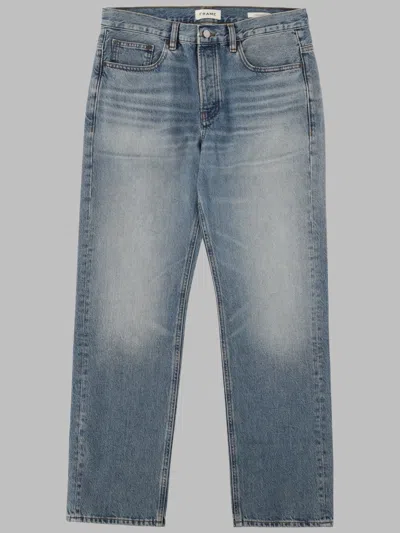 Frame High Waist Straight Leg Five Pocket Pants In Blue
