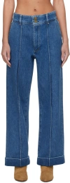 Frame Denim 70s Cuffed Lago Di Como Straight Jean In Lago Di Como