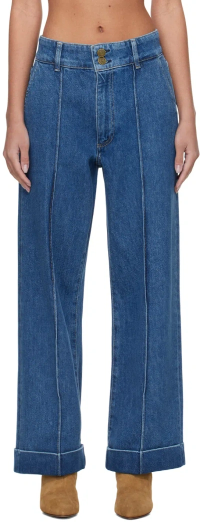Frame Blue 70's Jeans In Lago Di Como