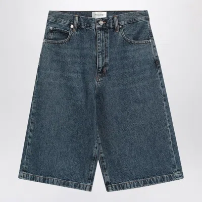 FRAME FRAME  BLUE BERMUDA SHORTS IN REGENERATED DENIM