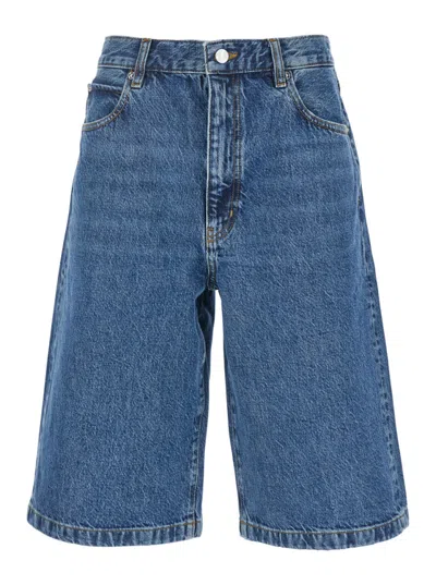 FRAME BLUE DENIM THE BOY SHORTS