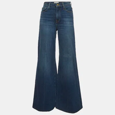 Pre-owned Frame Blue Denim Wide Leg Jeans S/waist 27"