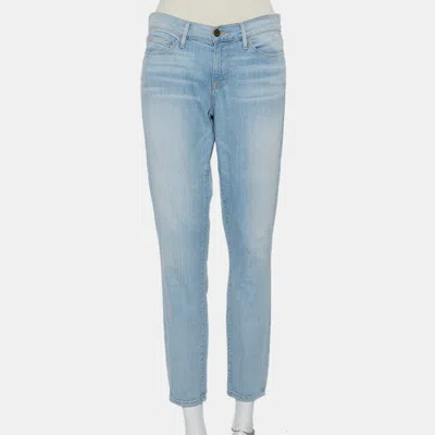 Frame Blue Faded Denim Le Skinny De Jeanne Crop Jeans