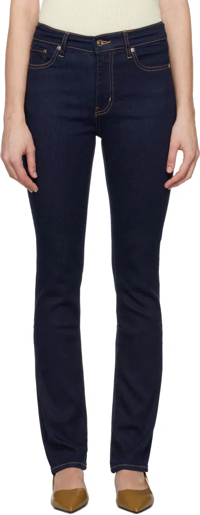 Frame Blue 'le High Straight Long' Jeans In Strg