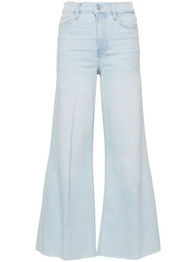 FRAME BLUE LE PALAZZO CROP WIDE-LEG JEANS