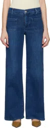 Frame Le Slim Palazzo High Waist Wide Leg Jeans In Blue