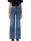 Frame Blue Le Slim Palazzo Raw Hem Jeans In Blue