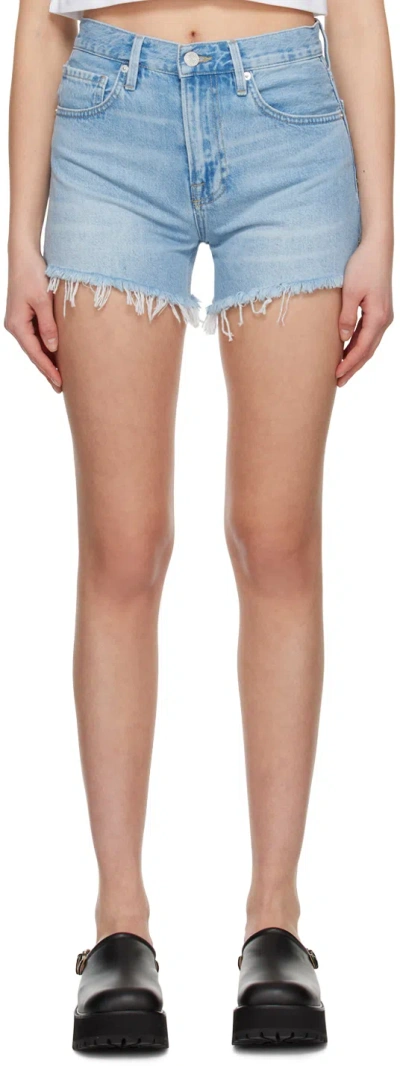 Frame Blue 'le Super High' Denim Shorts In Rossum 2year Destruc