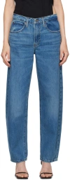 FRAME BLUE LOW SLUNG BARREL JEANS