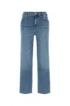 Frame Blue Straight High Rise Jeans In Blue