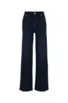 Frame Wide-leg High-rise Denim Palazzo Trousers In Blue